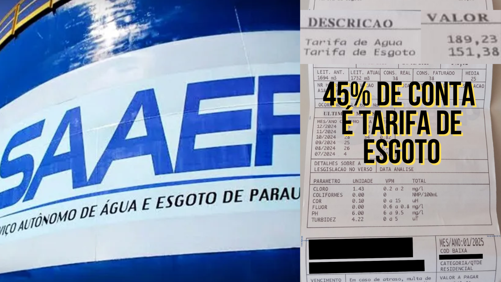 Tarifa abusiva de esgoto