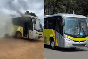 ônibus da VDA pega fogo
