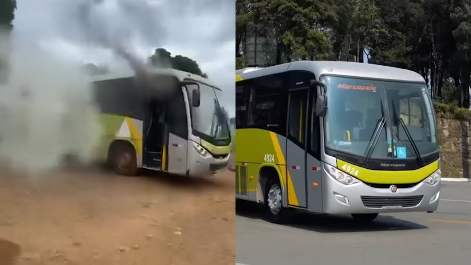 ônibus da VDA pega fogo