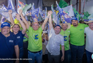 Ivanaldo Braz em Belém: candidato a deputado federal reuniu apoiadores no bairro do Marco ao lado de Eugênio Gadelha, candidato a uma vaga na ALEPA.
