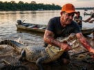 pescador atacado por jacaré