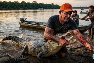 pescador atacado por jacaré