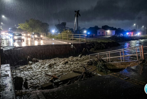 chuva derruba ponte Canaã