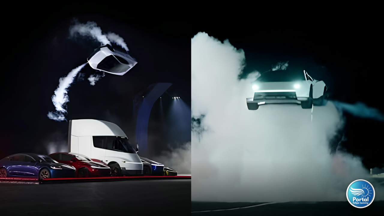 Tesla Roadster carro voador