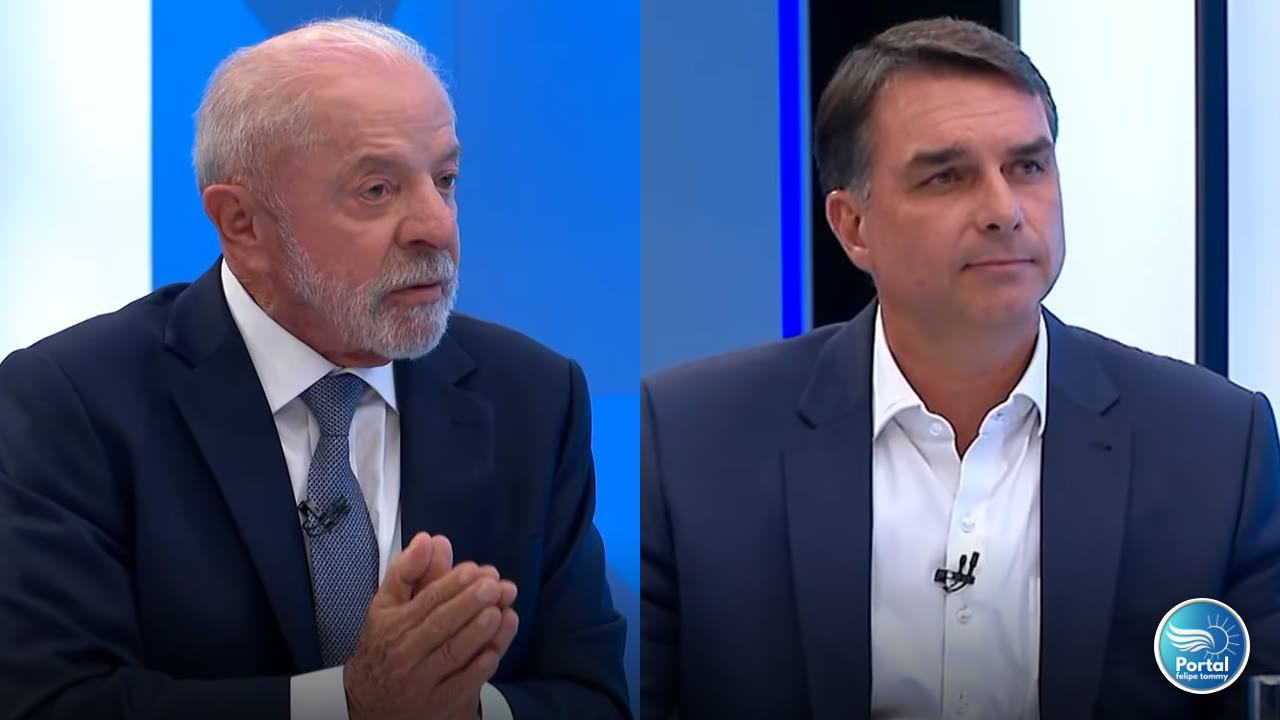 Lula e Flávio Bolsonaro